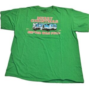 Adult Unisex Christmas‎ Vacation Movie Sh$I$er Was Full Funny T-shirt XL Green